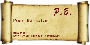 Peer Bertalan névjegykártya